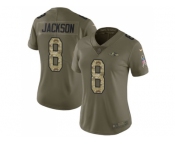 Women Nike Baltimore Ravens #8 Lamar Jackson Olive Camo Stitched NFL Limited 2017 Salute to Service Jersey
