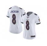Women Nike Baltimore Ravens #8 Lamar Jackson White Stitched NFL Vapor Untouchable Limited Jersey