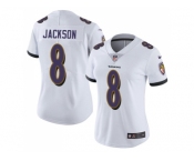 Women Nike Baltimore Ravens #8 Lamar Jackson White Stitched NFL Vapor Untouchable Limited Jersey