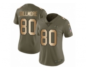 Women Nike Baltimore Ravens #80 Crockett Gillmore Limited Olive Gold Salute to Service NFL Jersey