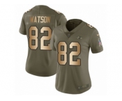 Women Nike Baltimore Ravens #82 Benjamin Watson Limited Olive Gold Salute to Service NFL Jersey