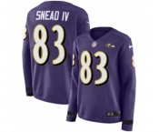 Women Nike Baltimore Ravens #83 Willie Snead IV Limited Purple Therma Long Sleeve NFL Jersey
