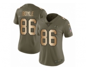 Women Nike Baltimore Ravens #86 Nick Boyle Limited Olive Gold Salute to Service NFL Jersey