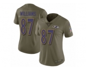 Women Nike Baltimore Ravens #87 Maxx Williams Limited Olive 2017 Salute to Service NFL Jersey