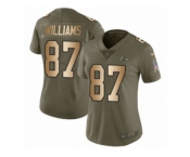 Women Nike Baltimore Ravens #87 Maxx Williams Limited Olive Gold Salute to Service NFL Jersey