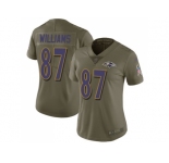 Women Nike Baltimore Ravens #87 Maxx Williams Olive Stitched NFL Limited 2017 Salute to Service Jersey