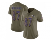 Women Nike Baltimore Ravens #87 Maxx Williams Olive Stitched NFL Limited 2017 Salute to Service Jersey