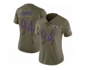 Women Nike Baltimore Ravens #94 Carl Davis Limited Olive 2017 Salute to Service NFL Jersey