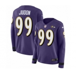 Women Nike Baltimore Ravens #99 Matt Judon Limited Purple Therma Long Sleeve NFL Jersey