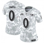 Women's Baltimore Ravens #0 Roquan Smith 2024 F.U.S.E Arctic Camo Salute To Service Limited Stitched Football Jersey