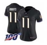 Women's Baltimore Ravens #11 Seth Roberts Black Alternate Vapor Untouchable Limited Player 100th Season Football Jersey