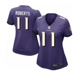 Women's Baltimore Ravens #11 Seth Roberts Game Purple Team Color Football Jersey