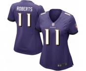 Women's Baltimore Ravens #11 Seth Roberts Game Purple Team Color Football Jersey