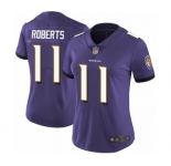 Women's Baltimore Ravens #11 Seth Roberts Purple Team Color Vapor Untouchable Limited Player Football Jersey