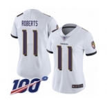 Women's Baltimore Ravens #11 Seth Roberts White Vapor Untouchable Limited Player 100th Season Football Jersey