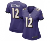 Women's Baltimore Ravens #12 Rashod Bateman Purple Vapor Untouchable Limited Football Jersey