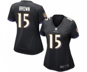 Women's Baltimore Ravens #15 Marquise Brown Game Black Alternate Football Jersey