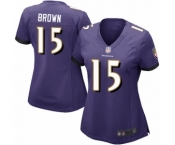 Women's Baltimore Ravens #15 Marquise Brown Game Purple Team Color Football Jersey