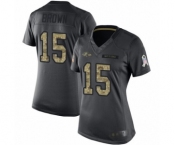 Women's Baltimore Ravens #15 Marquise Brown Limited Black 2016 Salute to Service Football Jersey