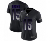 Women's Baltimore Ravens #15 Marquise Brown Limited Black Smoke Fashion Football Jersey