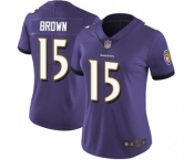 Women's Baltimore Ravens #15 Marquise Brown Purple Team Color Vapor Untouchable Limited Player Football Jersey