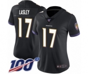 Women's Baltimore Ravens #17 Jordan Lasley Black Alternate Vapor Untouchable Limited Player 100th Season Football Jersey