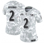 Women's Baltimore Ravens #2 Nate Wiggins 2024 F.U.S.E Arctic Camo Salute To Service Limited Stitched Football Jersey