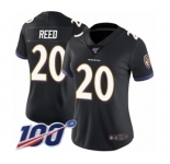 Women's Baltimore Ravens #20 Ed Reed Black Alternate Vapor Untouchable Limited Player 100th Season Football Jersey
