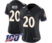 Women's Baltimore Ravens #20 Ed Reed Black Alternate Vapor Untouchable Limited Player 100th Season Football Jersey