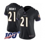 Women's Baltimore Ravens #21 Mark Ingram II Black Alternate Vapor Untouchable Limited Player 100th Season Football Jersey