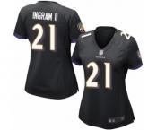 Women's Baltimore Ravens #21 Mark Ingram II Game Black Alternate Football Jersey