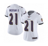 Women's Baltimore Ravens #21 Mark Ingram II White Vapor Untouchable Limited Player Football Jersey