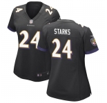 Womens Baltimore Ravens #24 Malaki Starks Nike Black Alternate Limited Jersey