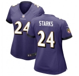 Womens Baltimore Ravens #24 Malaki Starks Nike Purple Limited Jersey
