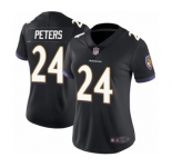 Women's Baltimore Ravens #24 Marcus Peters Black Alternate Vapor Untouchable Limited Player Football Jersey