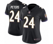 Women's Baltimore Ravens #24 Marcus Peters Black Alternate Vapor Untouchable Limited Player Football Jersey
