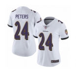 Women's Baltimore Ravens #24 Marcus Peters White Vapor Untouchable Limited Player Football Jersey