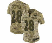Women's Baltimore Ravens #28 Justin Bethel Limited Camo 2018 Salute to Service Football Jersey
