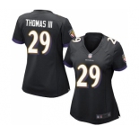 Women's Baltimore Ravens #29 Earl Thomas III Game Black Alternate Football Jersey
