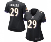 Women's Baltimore Ravens #29 Earl Thomas III Game Black Alternate Football Jersey