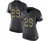 Women's Baltimore Ravens #29 Earl Thomas III Limited Black 2016 Salute to Service Football Jersey
