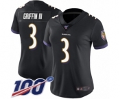 Women's Baltimore Ravens #3 Robert Griffin III Black Alternate Vapor Untouchable Limited Player 100th Season Football Jersey
