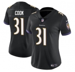 Women's Baltimore Ravens #31 Dalvin Cook Black Football Stitched Jersey