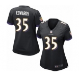 Women's Baltimore Ravens #35 Gus Edwards Game Black Alternate Football Jersey