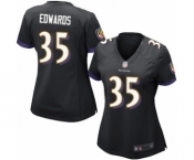 Women's Baltimore Ravens #35 Gus Edwards Game Black Alternate Football Jersey
