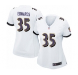Women's Baltimore Ravens #35 Gus Edwards Game White Football Jersey