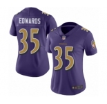 Women's Baltimore Ravens #35 Gus Edwards Limited Purple Rush Vapor Untouchable Football Jersey