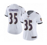 Women's Baltimore Ravens #35 Gus Edwards White Vapor Untouchable Limited Player Football Jersey