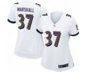 Women's Baltimore Ravens #37 Iman Marshall Game White Football Jersey