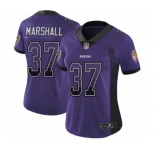 Women's Baltimore Ravens #37 Iman Marshall Limited Purple Rush Drift Fashion Football Jersey